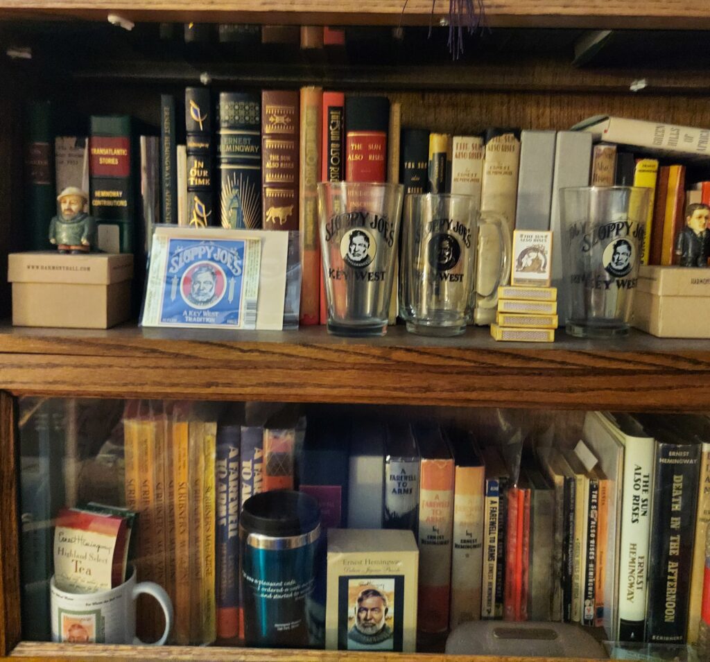 Hemingway books and logo items